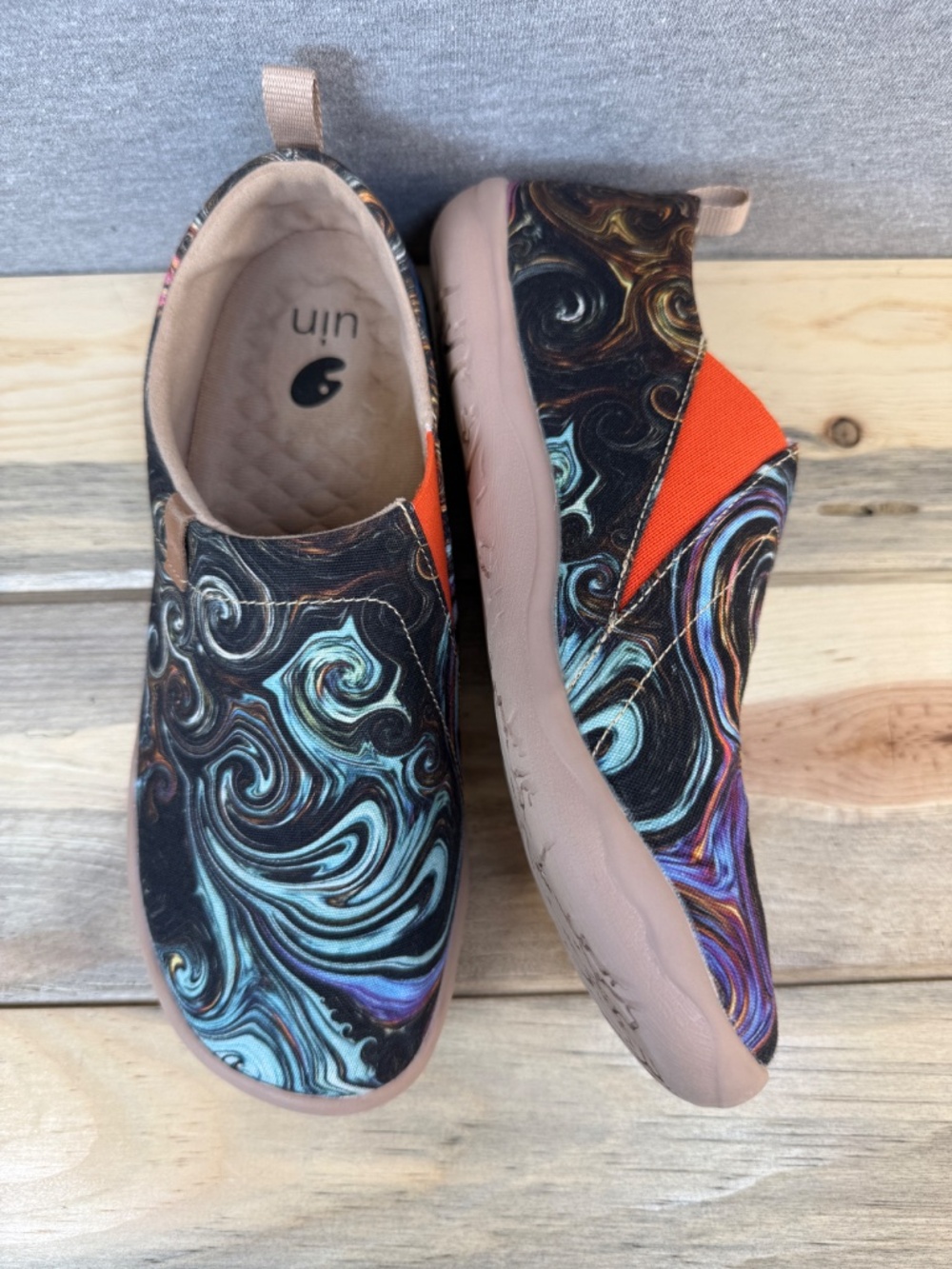 UIN Toledo Starry Night Slip On Sneakers Women's Size 7.5 Artsy Art Teacher Cool - Picture 14 of 16